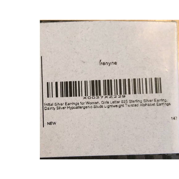 Initial "G" 925 Sterling Silver Studs Fashion Earrings - Picture 5 of 7